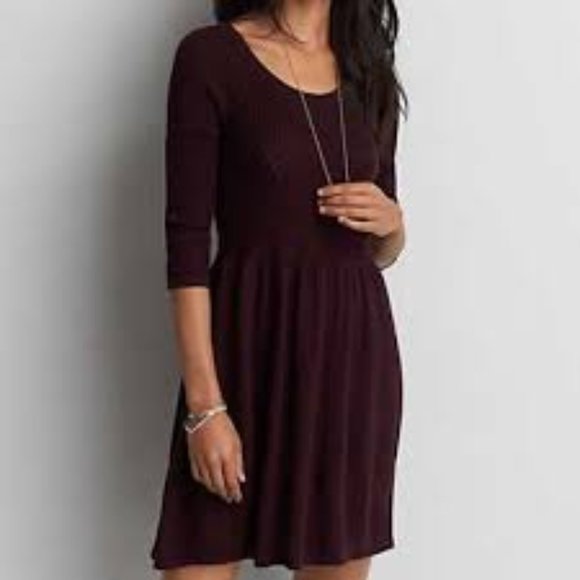 scoop neck sweater dress